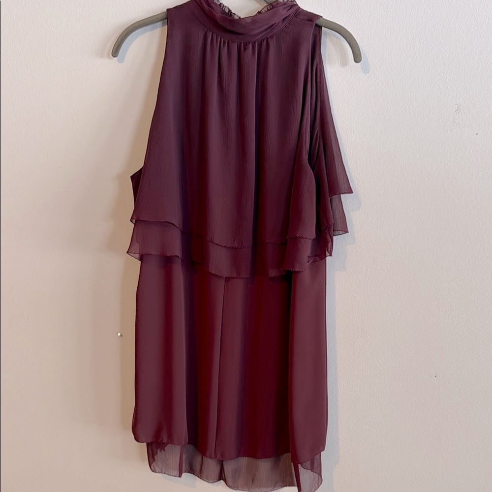 White House Black Market Burgundy Blouse